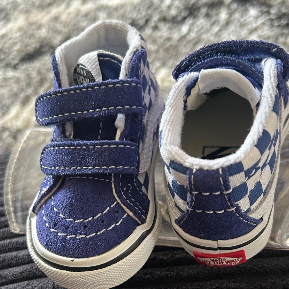 Vans Kids Navy and White Checkered Sneakers